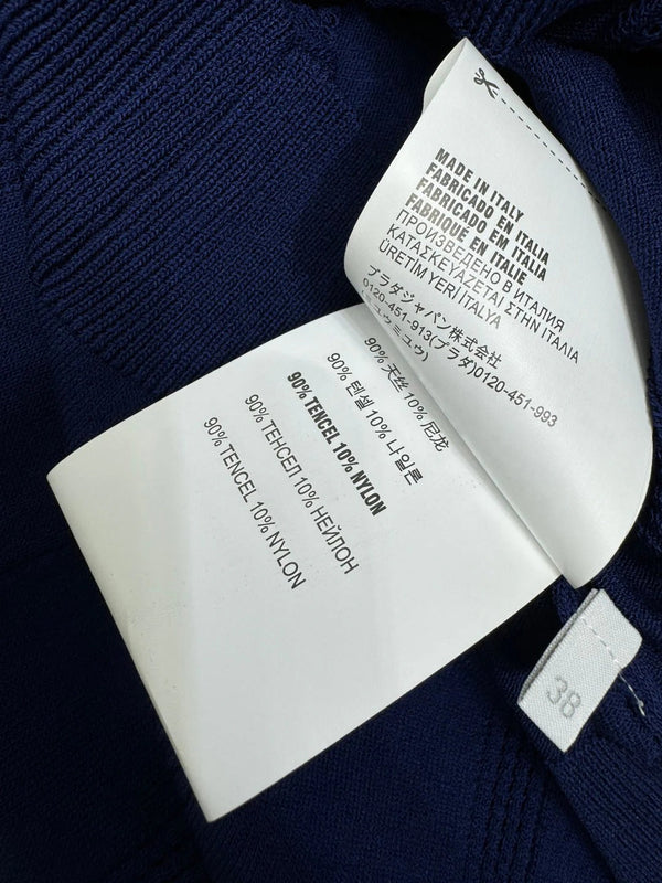 MIU 25S RAGLAN CREW NECK STRIPED KNIT SWEATER 264106