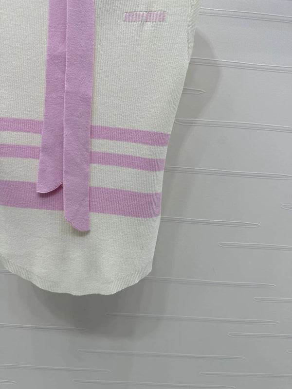 MIU 25S ICE STRIPE KNIT VEST 264116