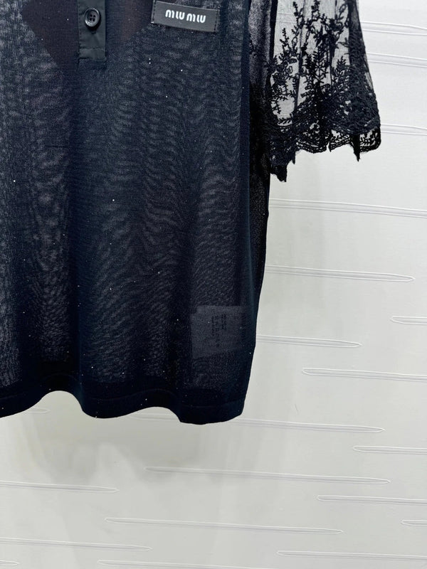 MIU 25S SEE THROUGH COLLAR SHIRT 264112