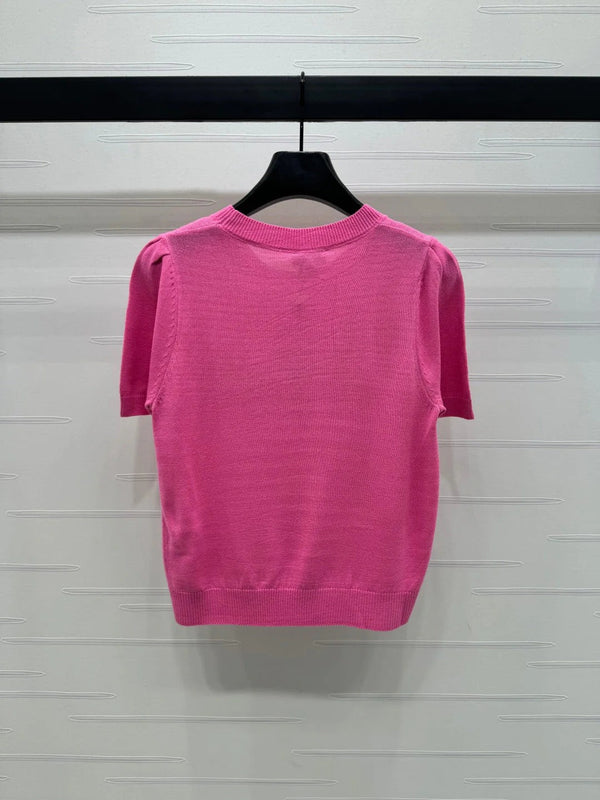 CHANEL SHORT-SLEEVE CREW NECK SWEATER 269418