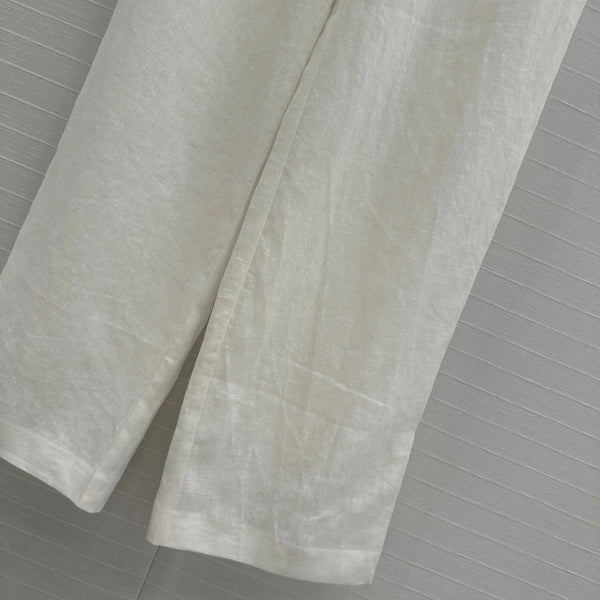 LP STRAIGHT-LEG LINEN PANTS IN WHITE