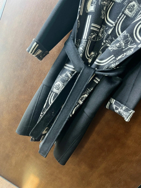 HERMES 25S REVERSIBLE LONG HOODED COAT 049