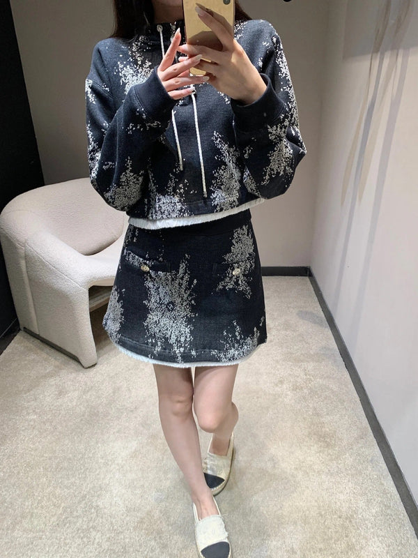 CHANEL 25S SWEATSHIRT SKIRT SET STYLE 188