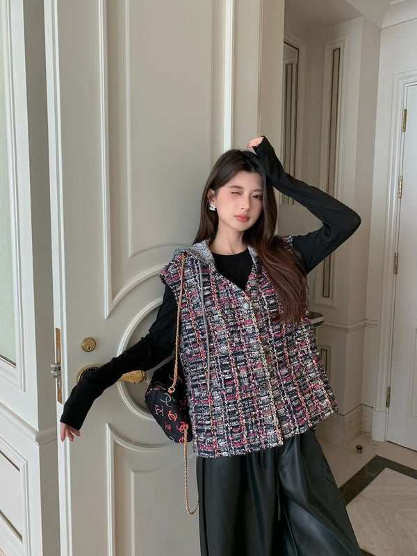 CHANEL 25S ROUND NECK TWEED VEST STYLE 152