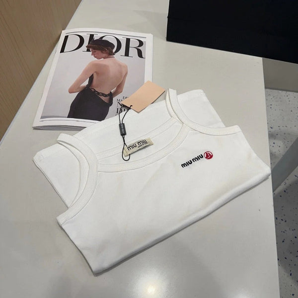 CAMISOLE 613778 IN WHITE COTTON RIBBED