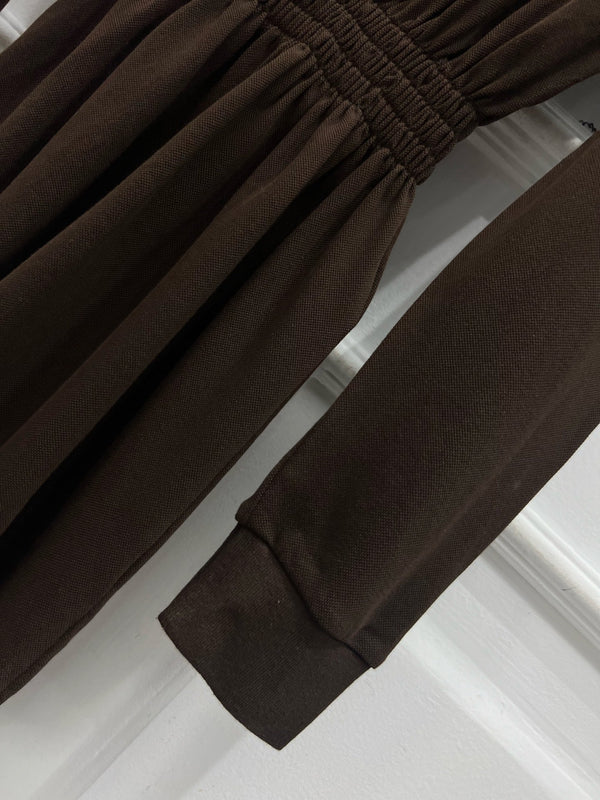 MIU POLO DRESS DARK BROWN 274604