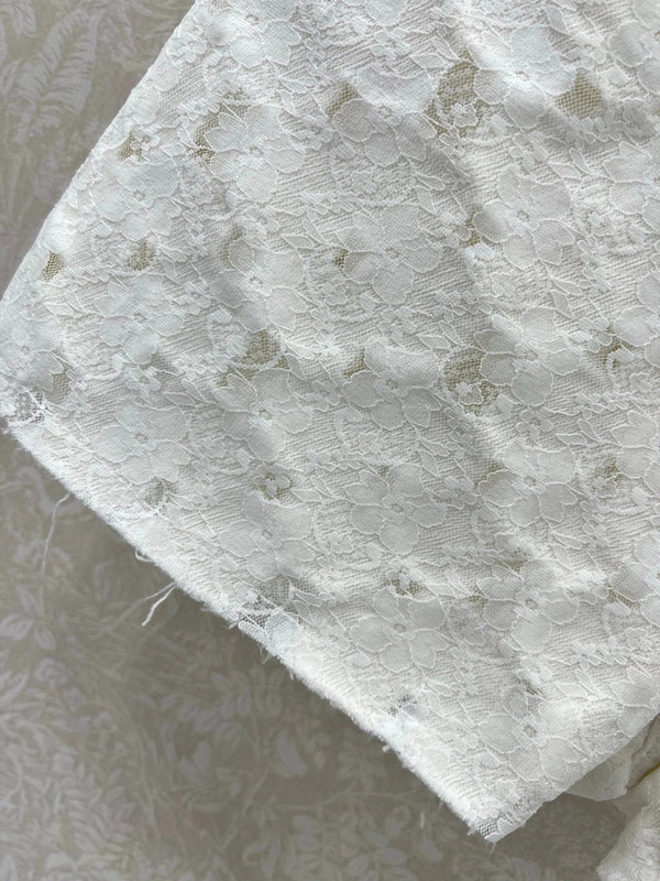 CHANEL LACE-TRIMMED DENIM SHORTS 275066