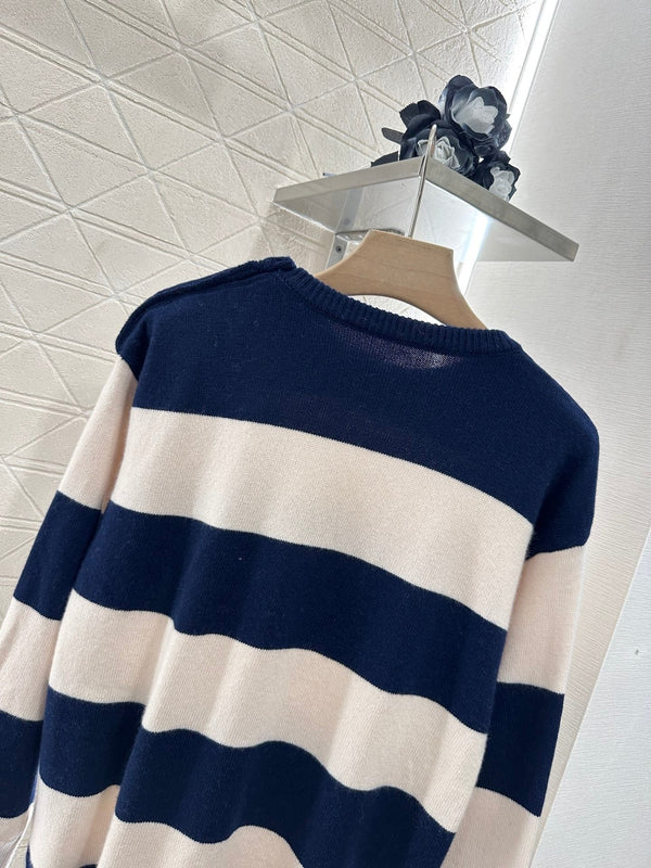 MIUMIU STRIPED CREW NECK SWEATER 276678