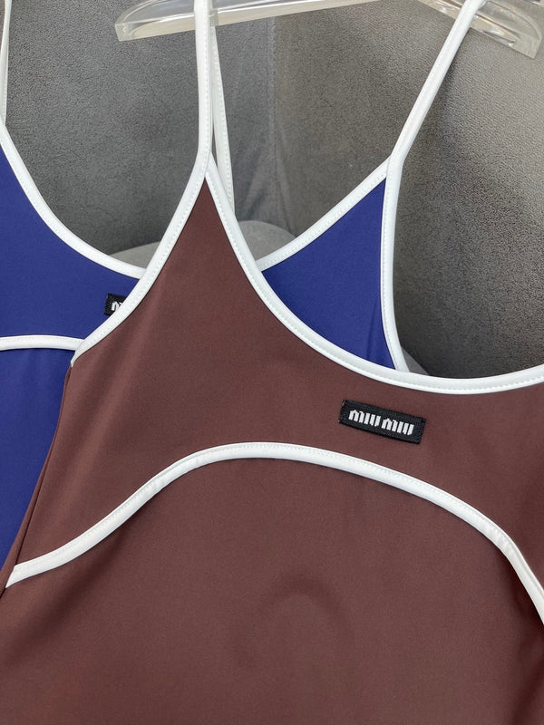 MIUMIU COTTON SPAGHETTI STRAP DRESS 269083