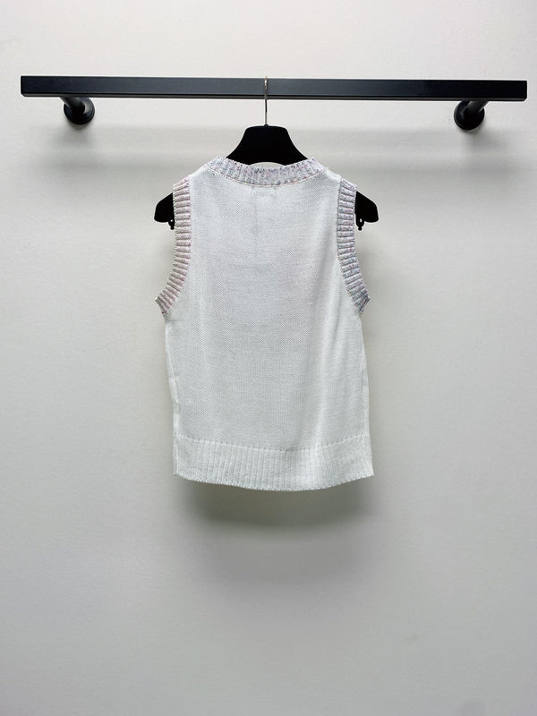 CC CREW NECK SLEEVELESS KNIT TOP 228214