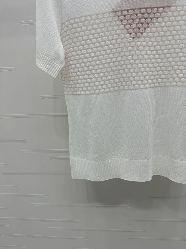 MIUMIU SHORT-SLEEVE EMBROIDERED LOGO T-SHIRT 269462