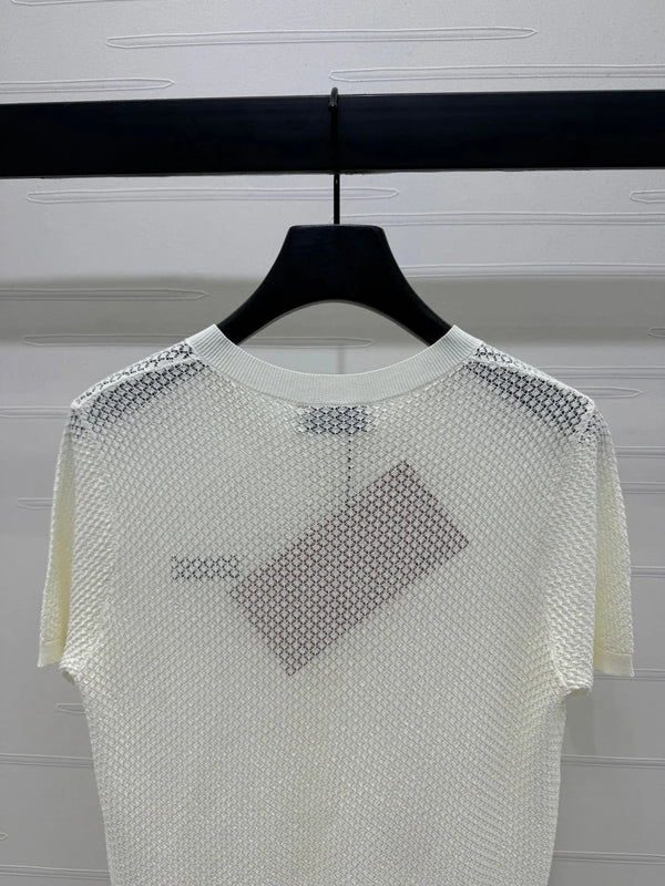 MIU 25S SHORT SLEEVE ROUND NECK CARDIGAN 264268