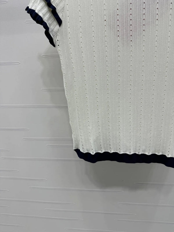 MIUMIU SHORT-SLEEVE PETER PAN COLLAR TOP 274825