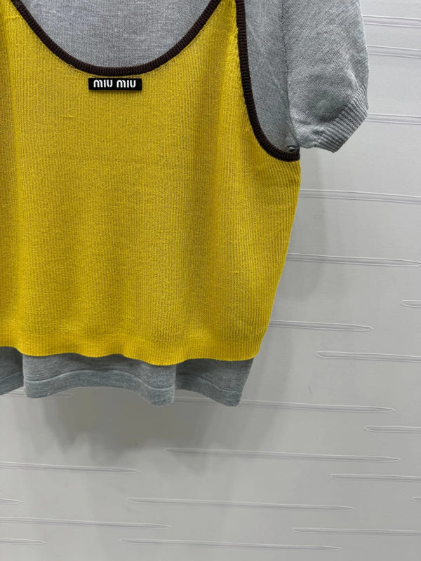 MIU 25S 2 PIECE KNITTED TOP WITH STRAPS 264132