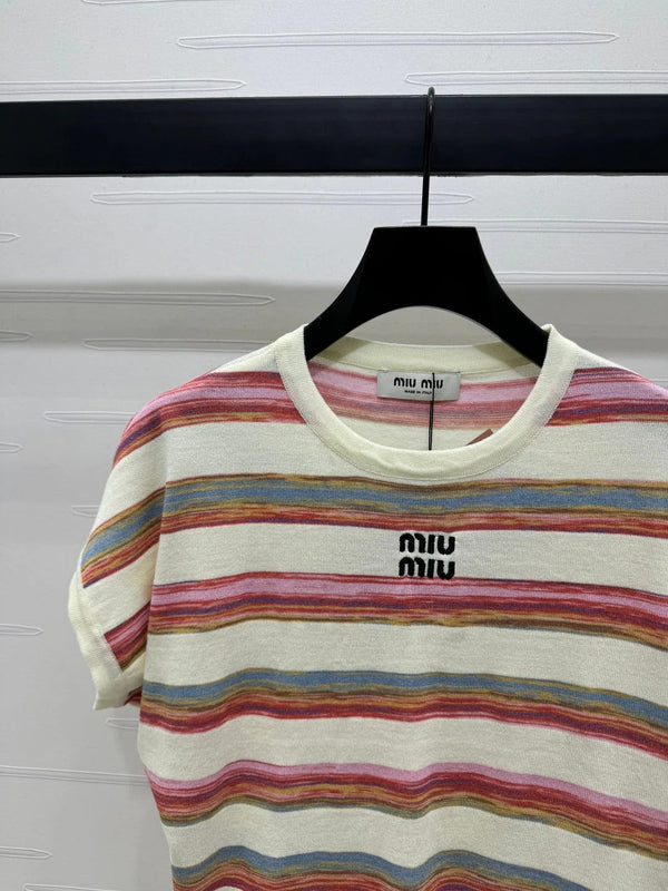 MAGLIONE IN MAGLIA CON MANICHE A VOLANTE MIU 25S 264146