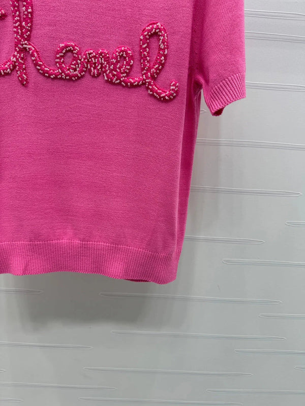 CHANEL SHORT-SLEEVE CREW NECK SWEATER 269418