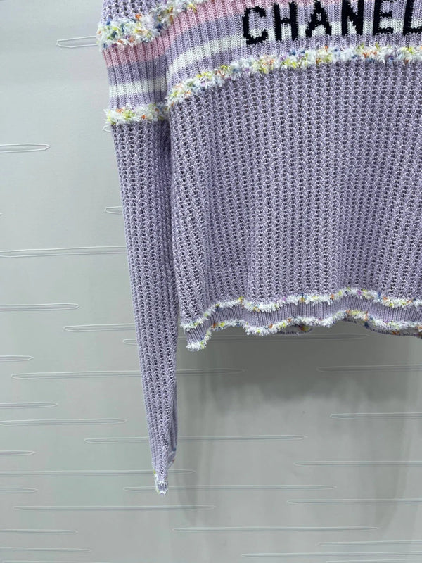 CHANEL 25S LONG SLEEVE OPEN-KNIT SWEATER STYLE 163