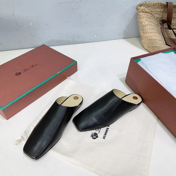 FLAT BUBBLE IN BLACK LAMBSKIN