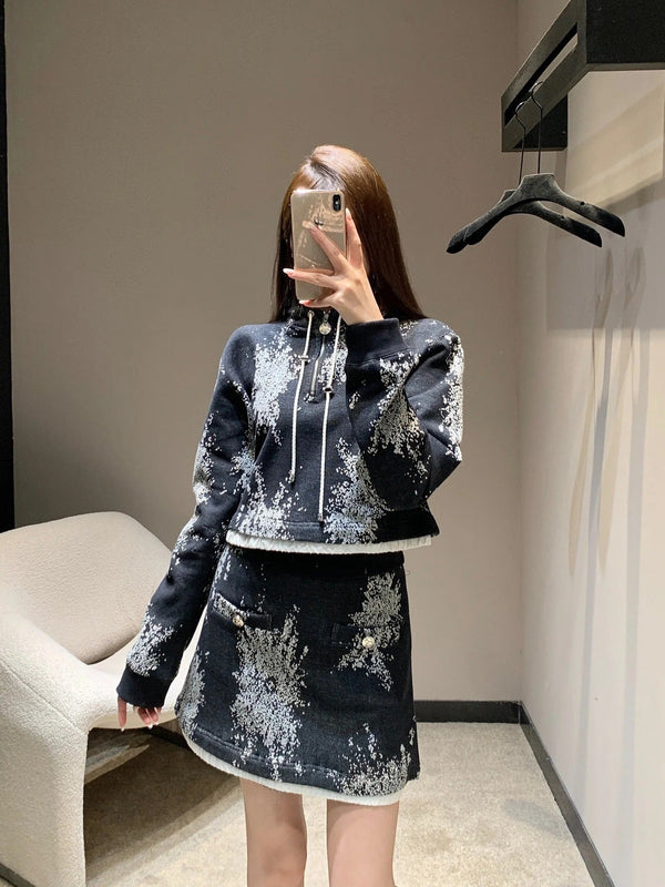 CHANEL 25S SWEATSHIRT SKIRT SET STYLE 188