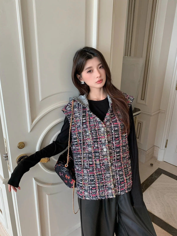 CHANEL 25S ROUND NECK TWEED VEST STYLE 152