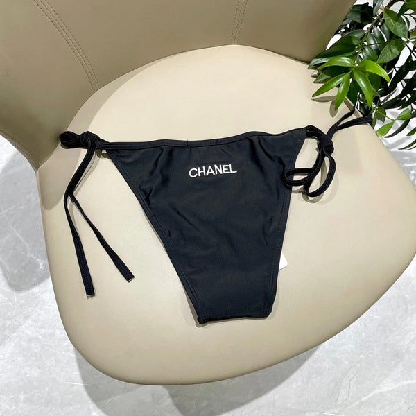 CC BIKINI SWIMSUIT SET IN BLACK EMBROIDERED LOGO 624564