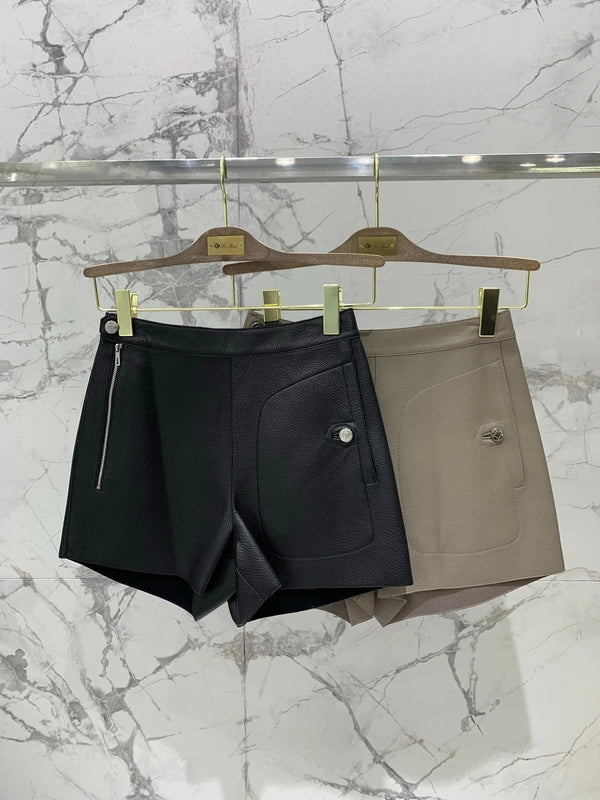 HERMES 25S LEATHER JACKET WITH LEATHER SHORTS