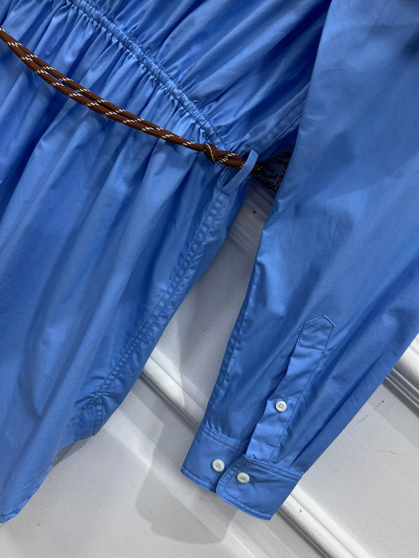 MIUMIU LONG SLEEVE SHIRT DRESS WITH COLLAR AND WAIST TIE 268852