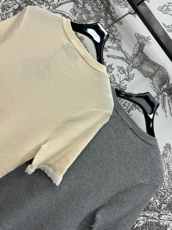 MIUMIU CROPPED KNIT FITTED TOP 268661