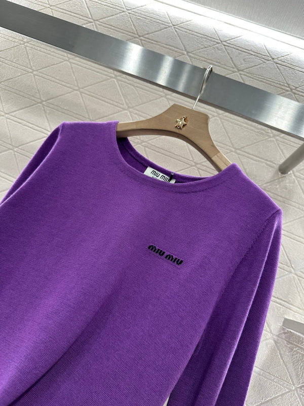 MIU 25S TEXT LOGO KNIT TOP 265531