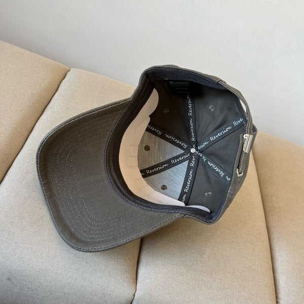 MM BASEBALL CAP IN DARK GREY KHAKI FABRIC STYLE 1