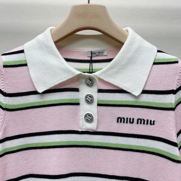 MIUMIU KNIT POLO SHIRT 268103