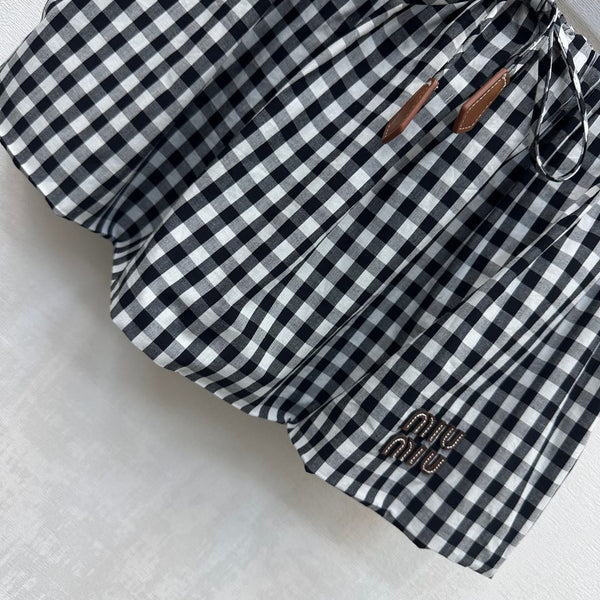 MIU 25S MINIGONNA A SCACCHI CON COULISSE 264707