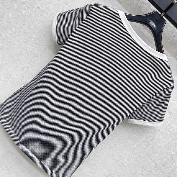 MIUMIU SHORT-SLEEVE STRIPED T-SHIRT 267829