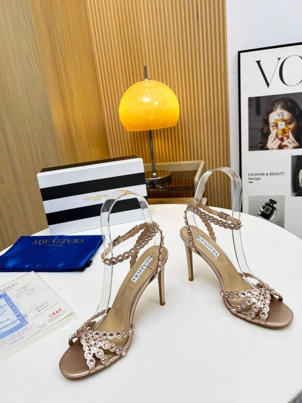 Aquazzura Slingback Heel 10.5cm Beige Calfskin