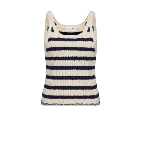 Striped knitted Beige Black Cardigan