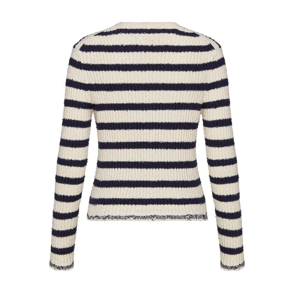 Striped knitted Beige Black Cardigan