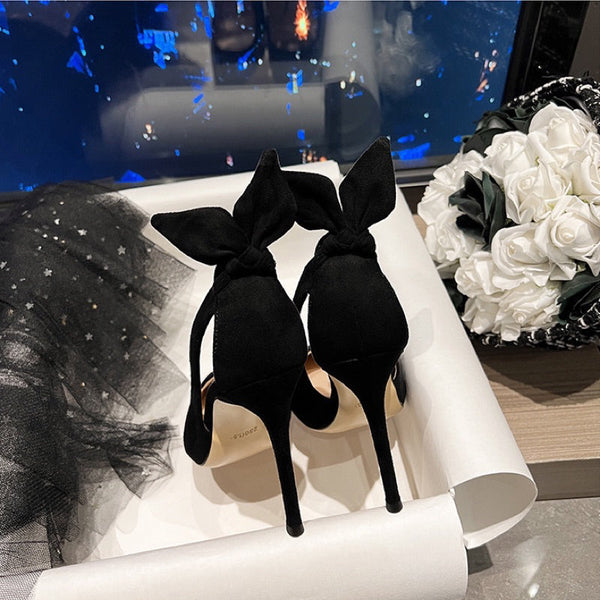 Aquazzura Bow Tie Pump Black Suede