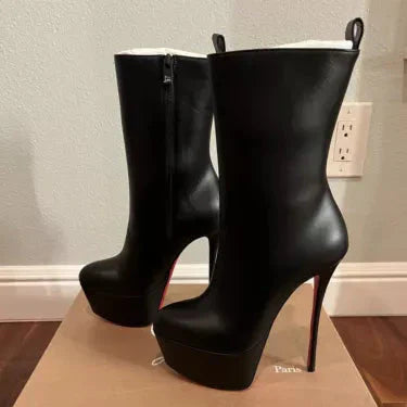 CL Dolly Booty Alta 160 Black Calfskin Ankle Boots