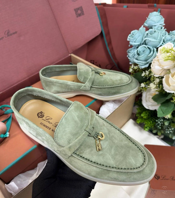 LP Unisex Summer Charms Walk Loafer Basil Green Suede Goatskin