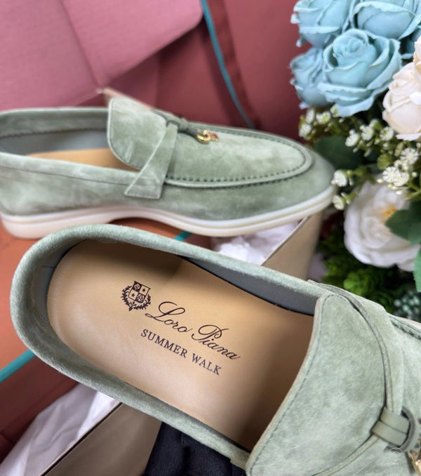 LP Unisex Summer Charms Walk Loafer Basil Green Suede Goatskin