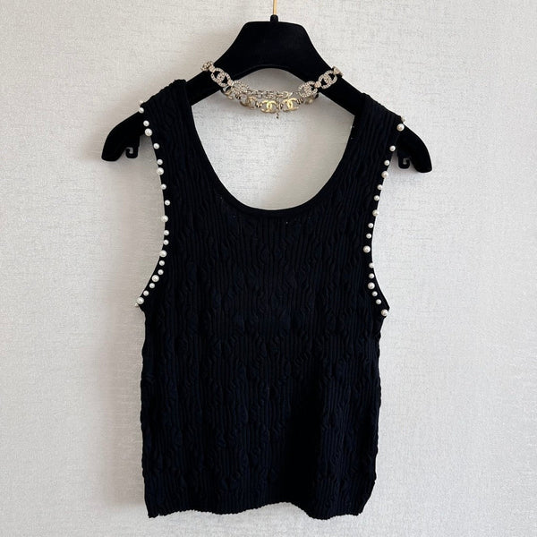CC Pearl Pleated Knit Camisole