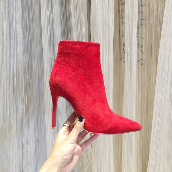 CL So Kate Booty Ankle Boots 100mm Suede Red