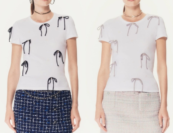 CC 25 Bow Knitted T-shirt Cotton