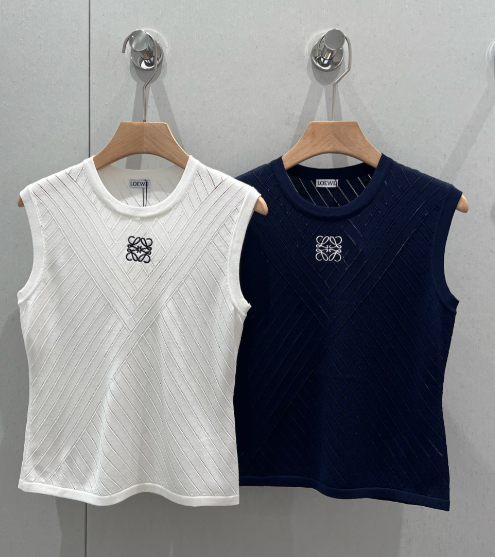 Loewe 2025 Embroidered Knitted Vest Wool