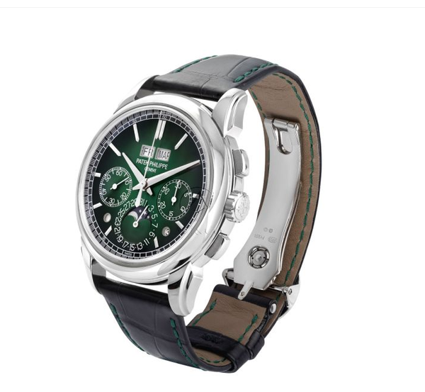 Patek Philippe Patek Philippe Calendario Perpetuo Cronografo Quadrante Verde Platino 41 mm