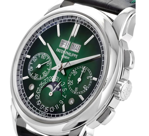Patek Philippe Patek Philippe Calendario Perpetuo Cronografo Quadrante Verde Platino 41 mm