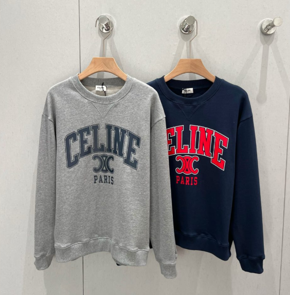 Celine 25 Arc de Triomphe Letter Print Round Neck Sweatshirt Cotton 209990