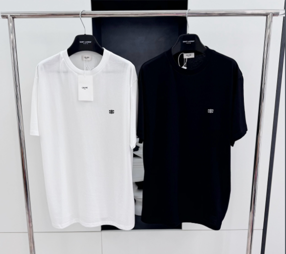 Celine 25 Arc de Triomphe Embroidered T-shirt Cotton