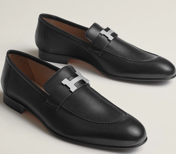 Mocassini HM Paris in pelle di capra nera