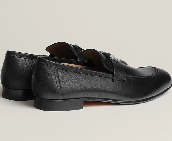 Mocassini HM Paris in pelle di capra nera